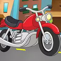 Cartoon Jigsaw Motorbike