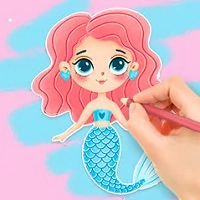 coloring_book_enjoying_mermaid гульні