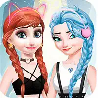Elsa Und Anna Verkleiden Sich Und Machen Sich Hübsch.