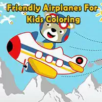 아이들을 위한 친절한 비행기 색칠하기
