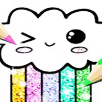 Kawaii Coloring Book Glitter - Libro De Dibujo