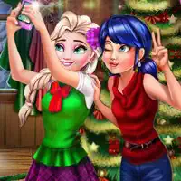 ladybug_and_elsa_xmas_selfie ເກມ