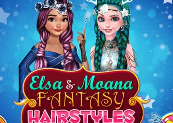 Penteados De Fantasia De Elsa E Moana captura de tela do jogo