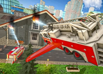 Flying Fire Truck Driving Sim თამაშის სკრინშოტი