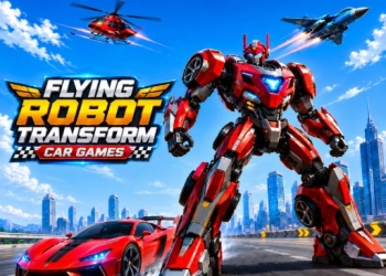 Jogo de Robô Voador que se Transforma em Carro captura de tela do jogo