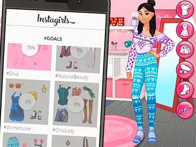 Instagirls バレンタイン ドレスアップ ゲームのスクリーンショット