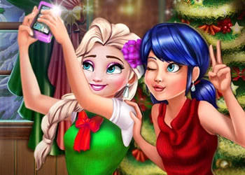 Ladybug ແລະ Elsa Xmas Selfie ພາບຫນ້າຈໍເກມ