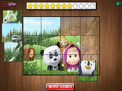 Masha Puzzel Tijd schermafbeelding van het spel