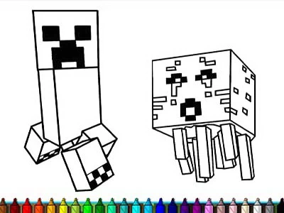 Minecraft の楽しい塗り絵 ゲームのスクリーンショット
