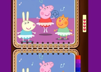 Peppa Prasátko Hledejte rozdíly snímek obrazovky hry