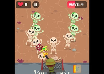 Skeletverdediging schermafbeelding van het spel