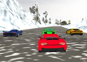 Simulador De Pista De Carreras De Coches En Nieve captura de pantalla del juego