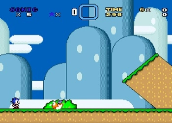 Sonic i Super Mario World skærmbillede af spillet