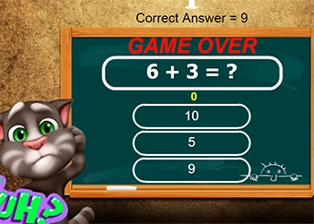 Talking Tom - Math Test Challenge скрыншот гульні