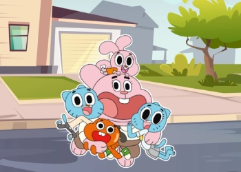 World Of Gumball Farvelægningsspil skærmbillede af spillet